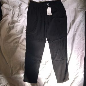 Eileen Fisher black silk georgette crepe pant size small